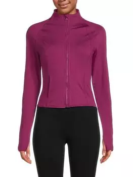 Однотонная укороченная куртка Yogalicious, цвет Raspberry