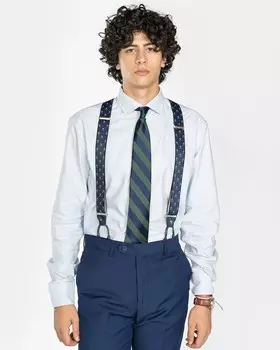 Однотонная узкая мужская рубашка голубого цвета Harper & Neyer, светло-синий