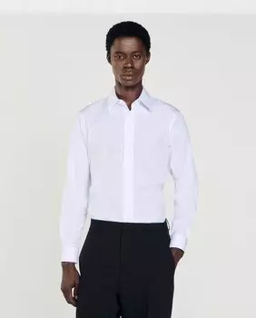 Однотонная узкая мужская рубашка Sandro, белый