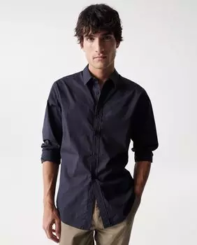 Однотонная узкая мужская рубашка синего цвета Salsa Jeans, синий