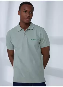 Однотонная зеленая мужская футболка-поло Columbia