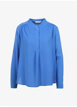 Однотонная женская блузка с великолепным воротником Selen