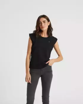 Однотонная женская футболка без рукавов Silbon, черный