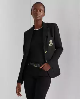 Однотонная женская куртка с длинными рукавами Lauren Ralph Lauren, черный