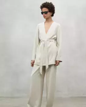 Однотонная женская куртка с кулиской на талии Ecoalf, бежевый