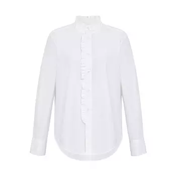 Однотонная женская рубашка Deep Breath с длинными рукавами и воротником, белый