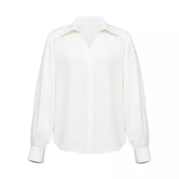 Однотонная женская рубашка Deep Breath с длинными рукавами и лацканами, синий