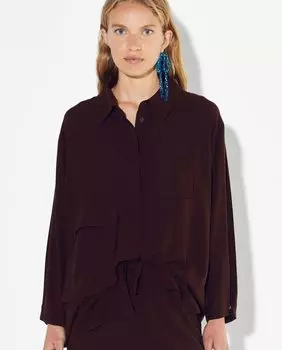 Однотонная женская рубашка оверсайз с длинными рукавами Parfois, бордо