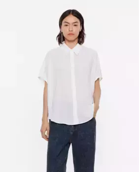 Однотонная женская рубашка со спущенным плечом Bimba y Lola, белый