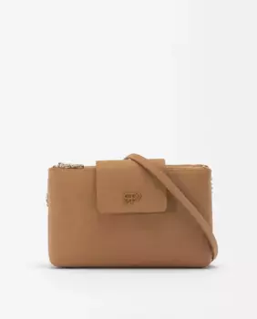 Однотонная женская сумка через плечо с клапаном и застежкой-молнией Parfois, коричневый