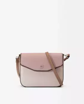Однотонная женская сумка через плечо с клапаном и несколькими отделениями на магнитной застежке Parfois, розовый