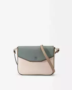 Однотонная женская сумка через плечо с клапаном и несколькими отделениями на магнитной застежке Parfois, зеленый