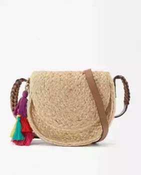 Однотонная женская сумка через плечо с клапаном и декоративной подвеской на магните Parfois, коричневый