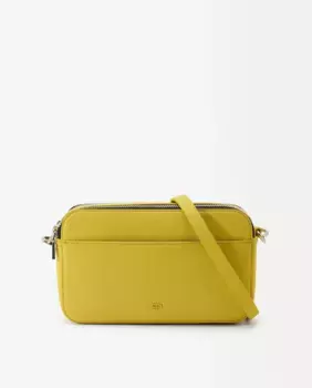 Однотонная женская сумка через плечо с несколькими отделениями, застежкой-молнией и съемным кошельком Parfois, желтый