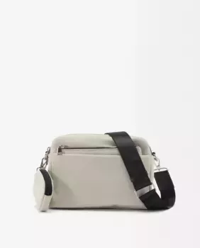 Однотонная женская сумка через плечо с несколькими отделениями, застежкой-молнией и съемным кошельком Parfois, бежевый