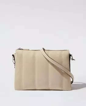 Однотонная женская сумка через плечо с застежкой-молнией и бежевой строчкой Parfois, бежевый