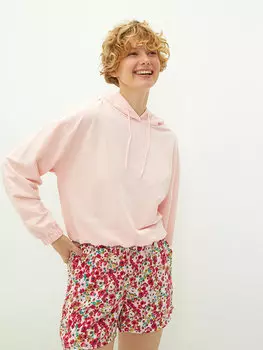 Однотонная женская толстовка с длинными рукавами LCW Casual, розовый меланж