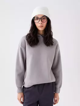Однотонная женская толстовка с длинными рукавами LCW Casual, серый