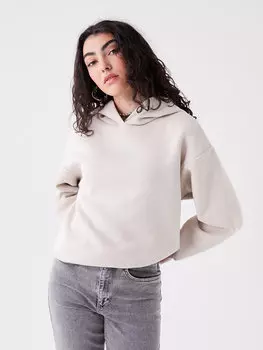 Однотонная женская толстовка с длинными рукавами LCW Casual, светло-серый