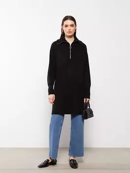 Однотонная женская трикотажная туника с водолазкой и длинными рукавами LCWAIKIKI Classic