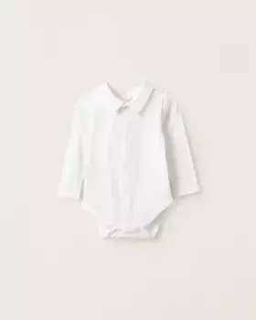 Однотонное боди для мальчика с кнопками Zippy, белый