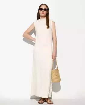 Однотонное фактурное платье без рукавов Parfois, белый