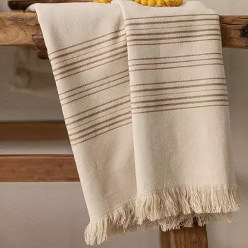 Однотонное хлопковое махровое пляжное полотенце - Канкун Vivaraise, цвет Argento