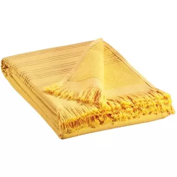 Однотонное хлопковое махровое пляжное полотенце - Канкун Vivaraise, цвет Giallo