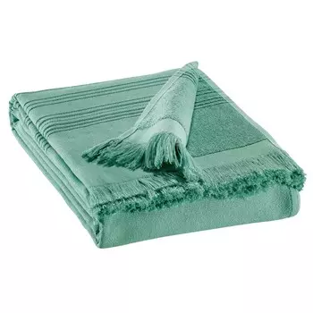 Однотонное хлопковое махровое пляжное полотенце - Канкун Vivaraise, цвет Verde Timo