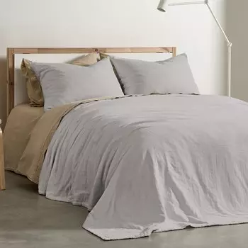 Однотонное хлопковое покрывало из синели - Baarn Lisola, серебро