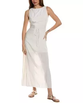 Однотонное и полосатое платье Lou Maxi Solid & Striped, белый