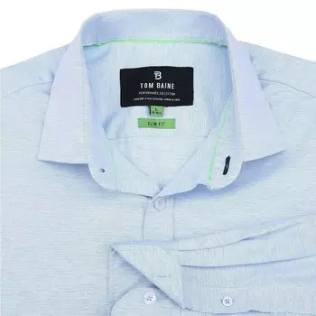 Однотонное льняное изделие на пуговицах с длинными рукавами Tom Baine, цвет Sky Blue