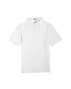 Однотонное молодежное трикотажное поло для мальчиков Peter Millar, цвет White