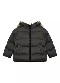 Однотонное пальто цвета хаки с капюшоном для мальчиков ALBERTO BOY Limon, хаки