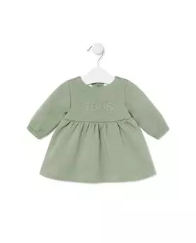 Однотонное платье для девочки с мягким логотипом Tous, зеленый