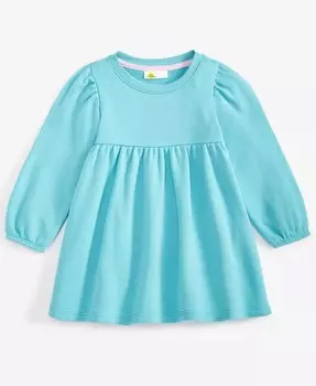 Однотонное платье из френч терри для маленьких девочек Epic Threads, зеленый