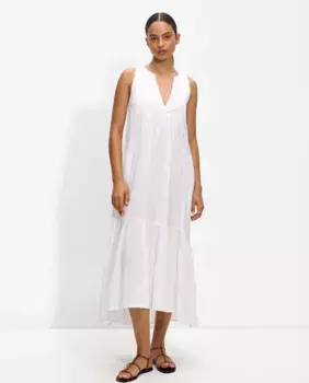 Однотонное платье миди без рукавов Parfois, белый