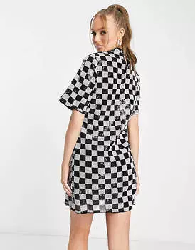 Однотонное платье мини с клетчатыми пайетками Vero Moda