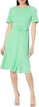 Однотонное платье с поясом и короткими рукавами Maggy London, цвет Katydid