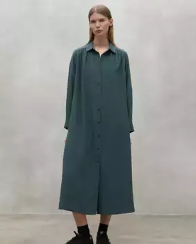 Однотонное платье с застежкой на пуговицы Ecoalf, темно-зеленый