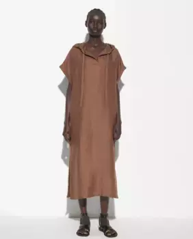 Однотонное платье в стиле оверсайз с капюшоном Parfois, коричневый