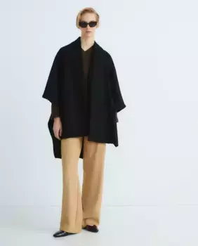 Однотонное пончо с петельками Banarassi, черный