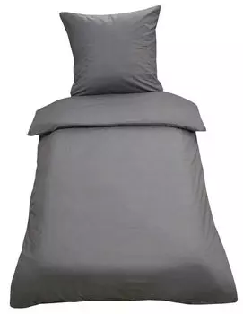 Однотонное постельное белье 135х200 см 4 шт./2 шт. Комплект пододеяльников Renforce из хлопка, размер: 2 шт. 135х200 см, цвет: антрацит leonado vicenti