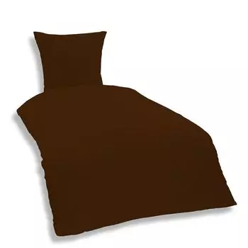 Однотонное постельное белье 135х200 см коричнево-шоколадный однотонный комплект хлопка Renforce One-Home, коричневый