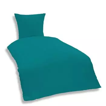 Однотонное постельное белье 135х200 см бирюзовый однотонный комплект хлопок Renforce One-Home, бирюзовый