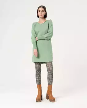 Однотонное прямое трикотажное платье Surkana, зеленый