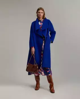 Однотонное тканевое пальто миди длины Lola Casademunt, синий