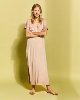 Однотонное трикотажное платье Southern Cotton, светло-коричневый
