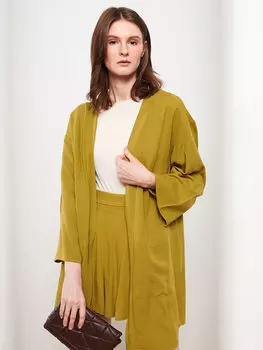 Однотонное женское кимоно с длинным рукавом и воротником-шалью LCW Vision