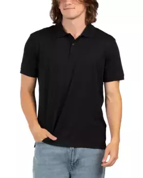 Однотонное жидкое поло с короткими рукавами Calvin Klein, цвет Black Beauty